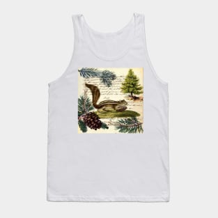 Cottagecore winter evergreen pine cone chipmunk nut house squirrel Tank Top